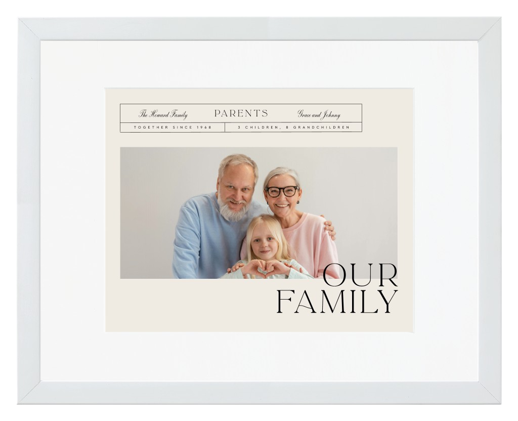 Life’s Chapters Parents 14” x 11” Framed Print with Mat - White