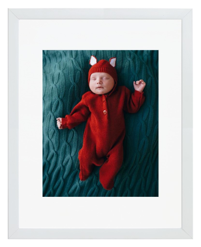 Simply Photo: Baby, 11” x 14” Framed Print with Mat - White