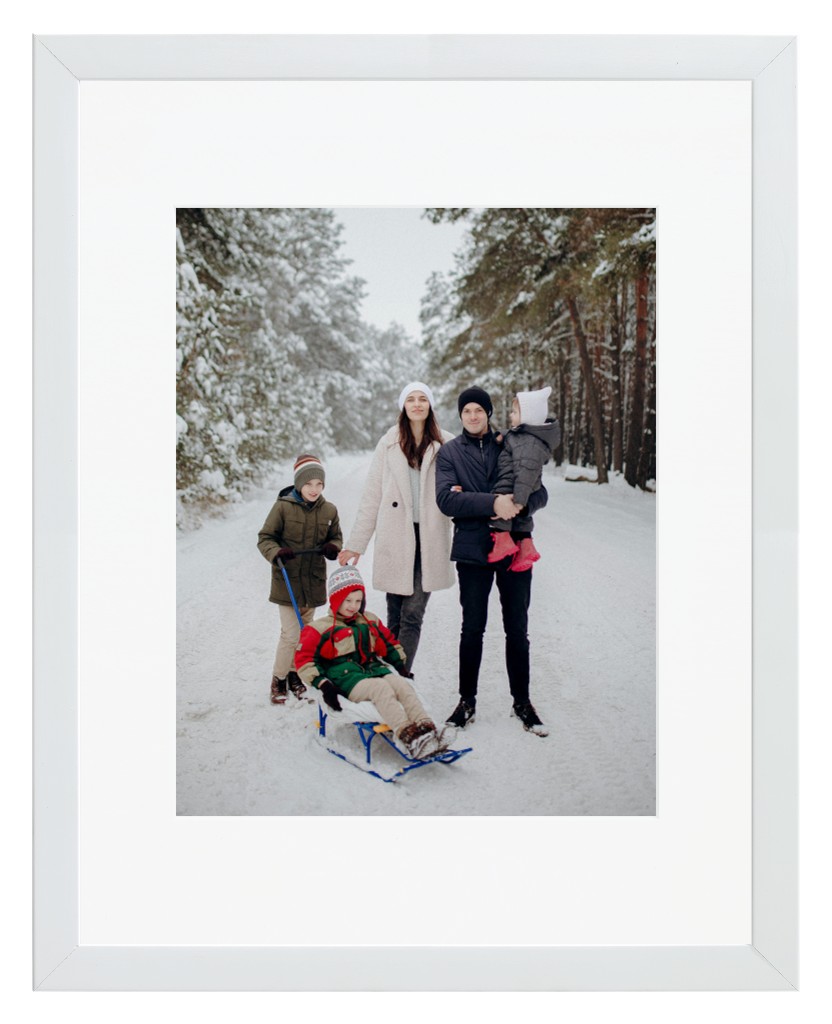 Simply Photo: Family, 11” x 14” Framed Print with Mat - White