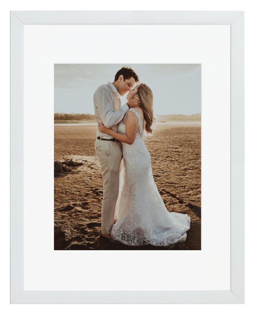 Simply Photo: Wedding, 11” x 14” Framed Print with Mat - White