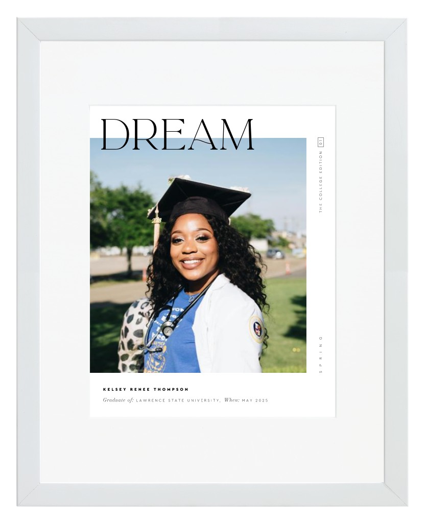 Cover Story Graduation 11” x 14” Framed Print with Mat - White