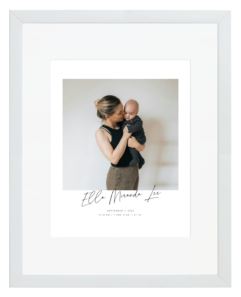 Instant Moments Baby 11” x 14” Framed Print with Mat - White