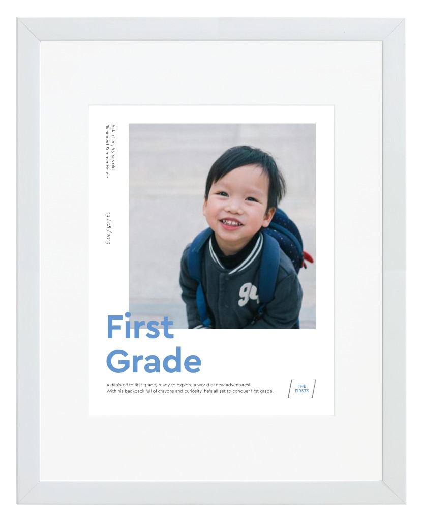 Milestone Memories Family 11” x 14” Framed Print with Mat - White