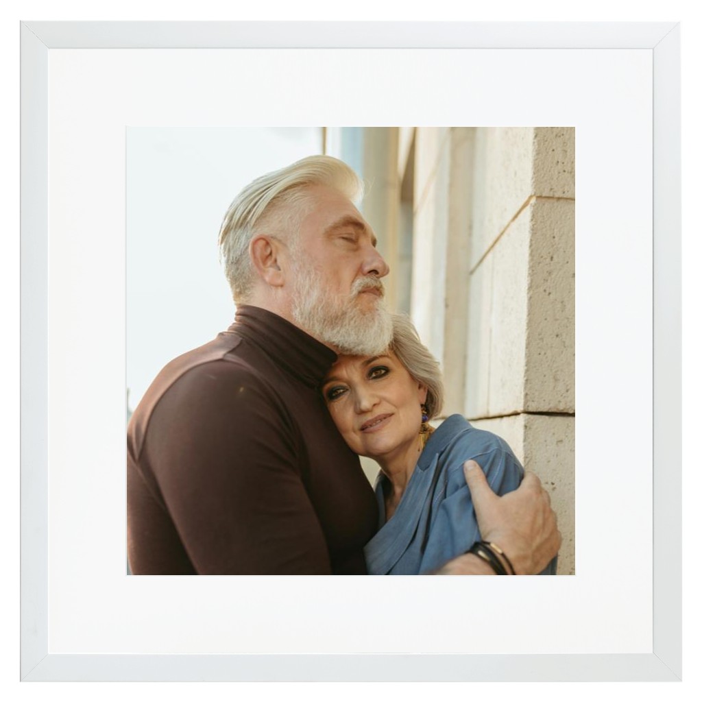 Simply Photo: Parents, 16” x 16” Framed Print with Mat - White