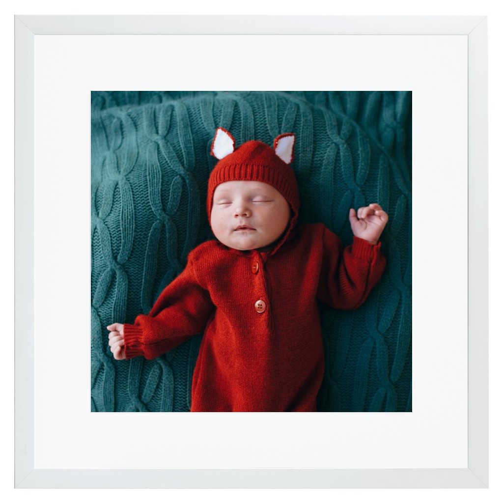 Simply Photo: Baby, 16” x 16” Framed Print with Mat - White