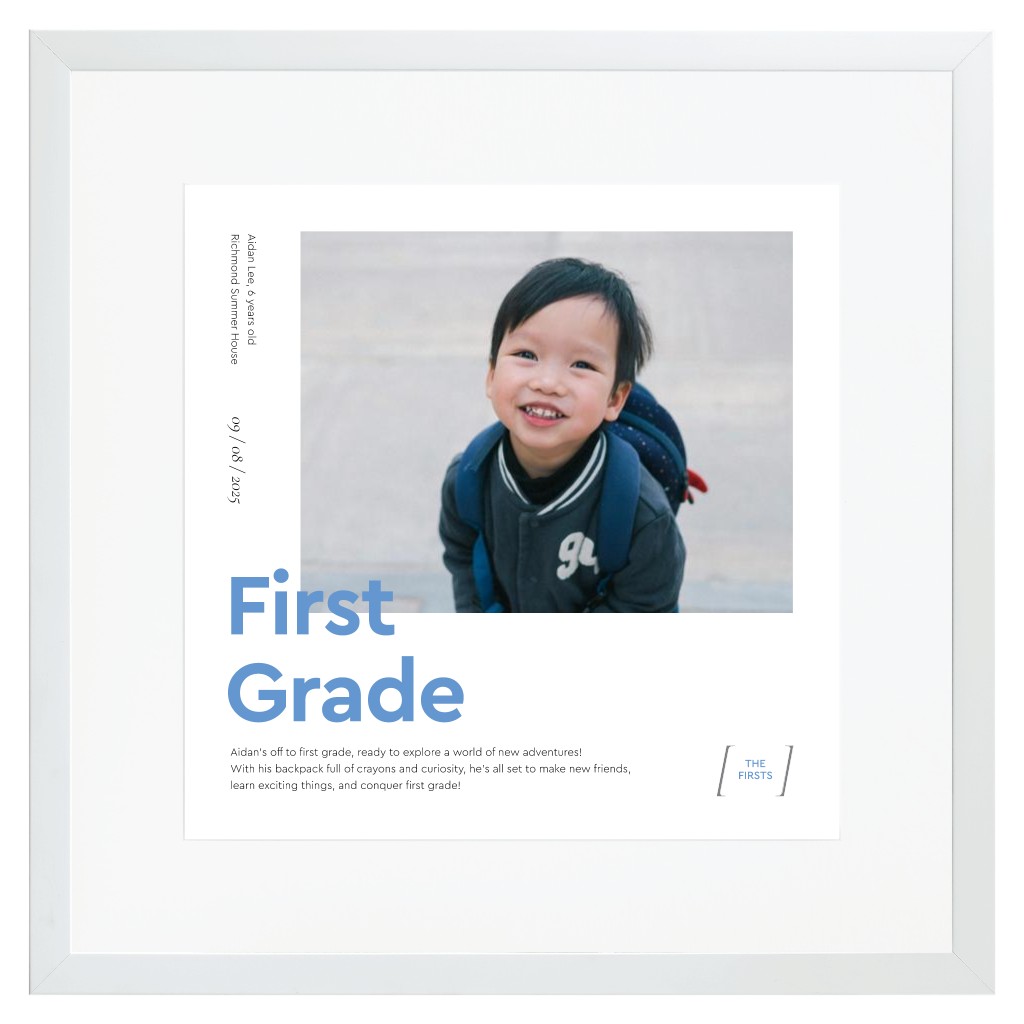 Milestone Memories Family 16” x 16” Framed Print with Mat - White