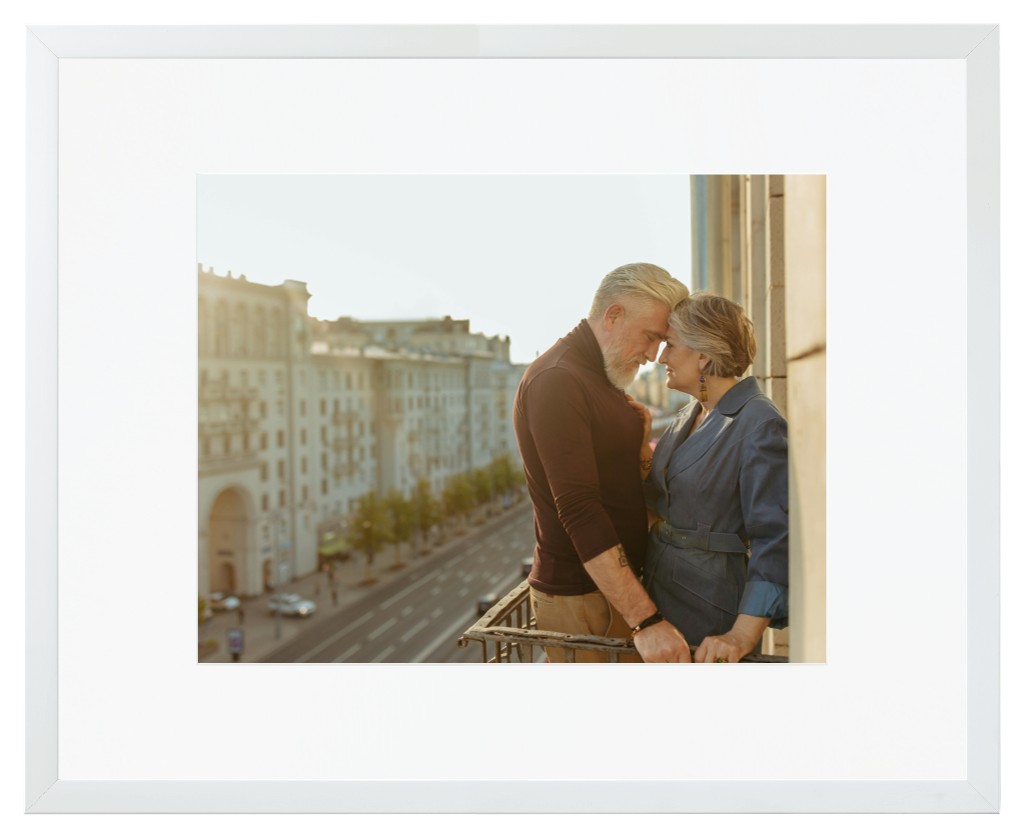 Simply Photo: Parents, 20” x 16” Framed Print with Mat - White
