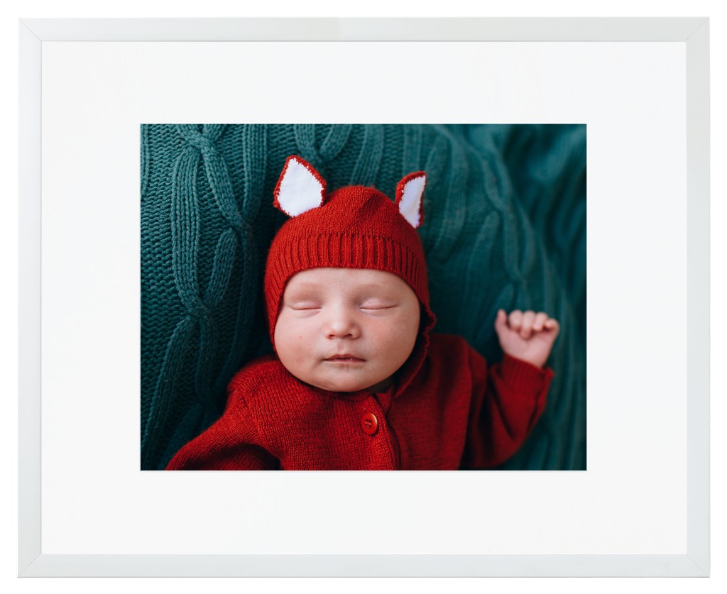Simply Photo: Baby, 20” x 16” Framed Print with Mat - White