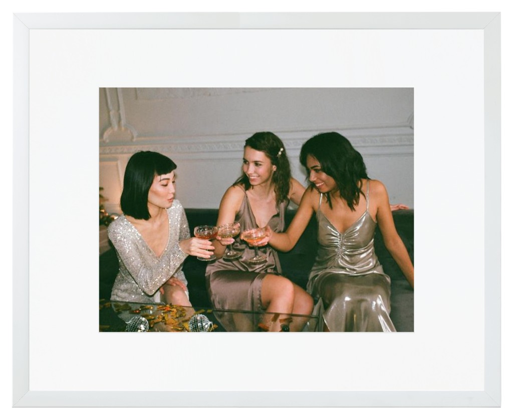 Simply Photo: Friends, 20” x 16” Framed Print with Mat - White