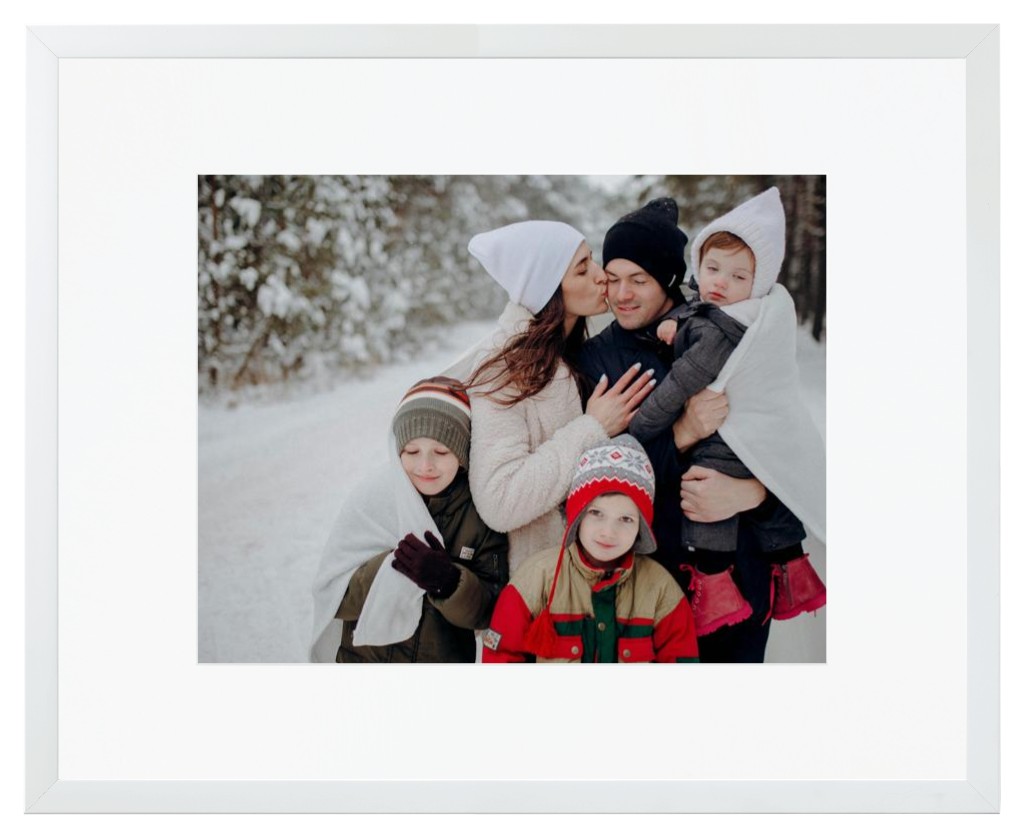 Simply Photo: Family, 20” x 16” Framed Print with Mat - White