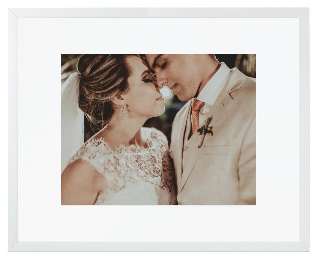 Simply Photo: Wedding, 20” x 16” Framed Print with Mat - White