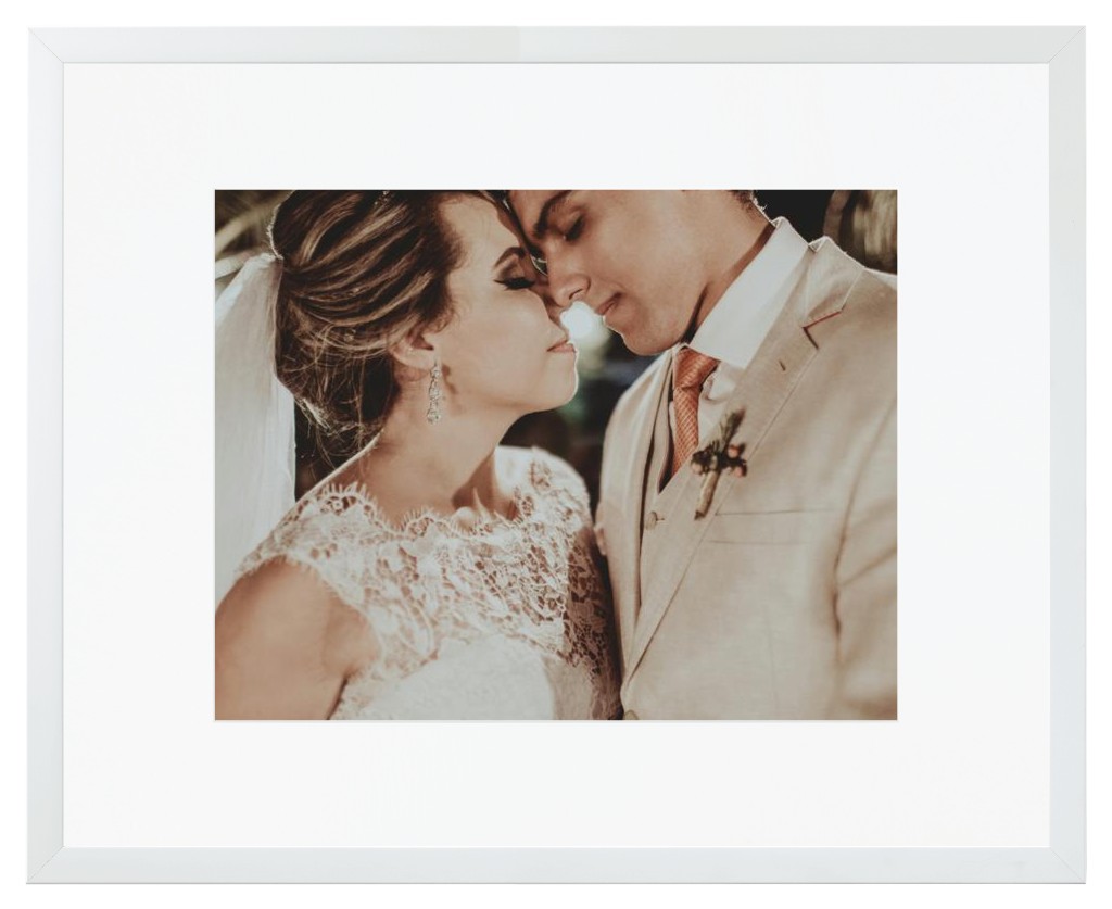 Simply Photo: Wedding, 20” x 16” Framed Print with Mat - White