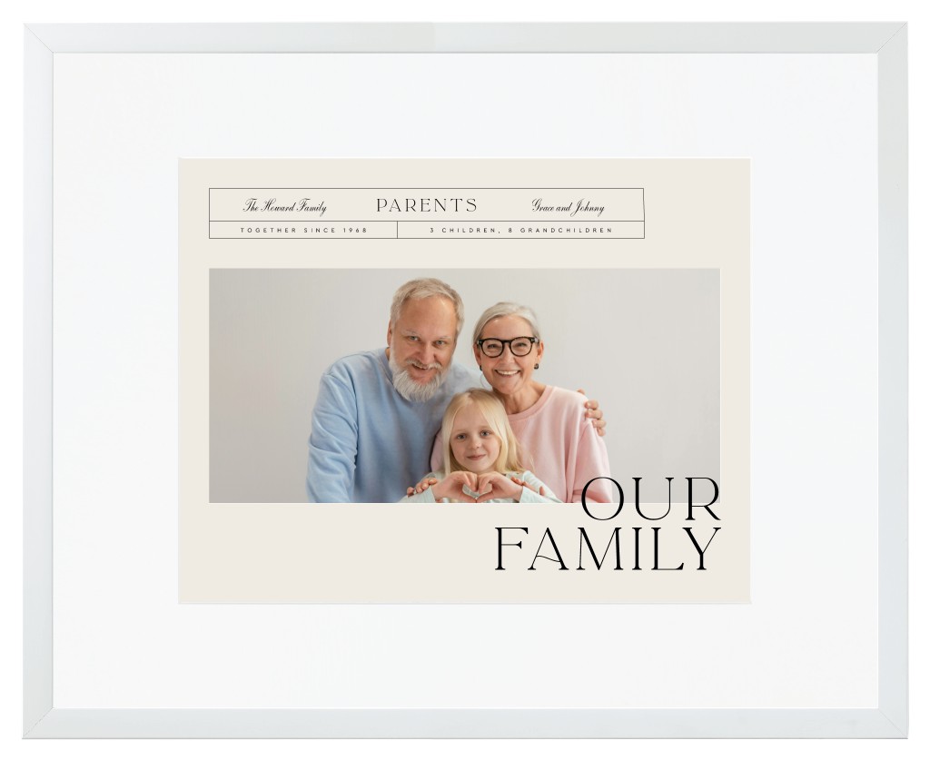 Life’s Chapters Parents 20” x 16” Framed Print with Mat - White