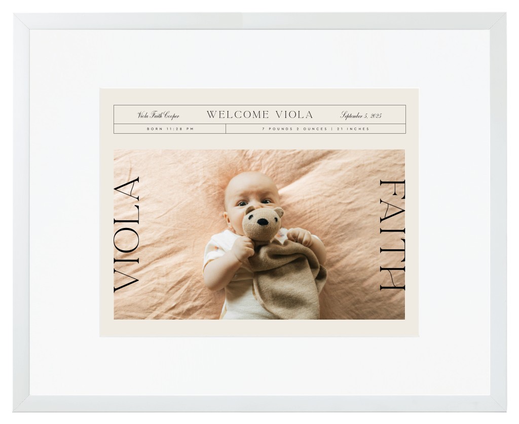 Life’s Chapters Baby 20” x 16” Framed Print with Mat - White