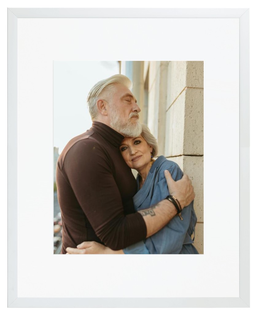 Simply Photo: Parents, 16” x 20” Framed Print with Mat - White
