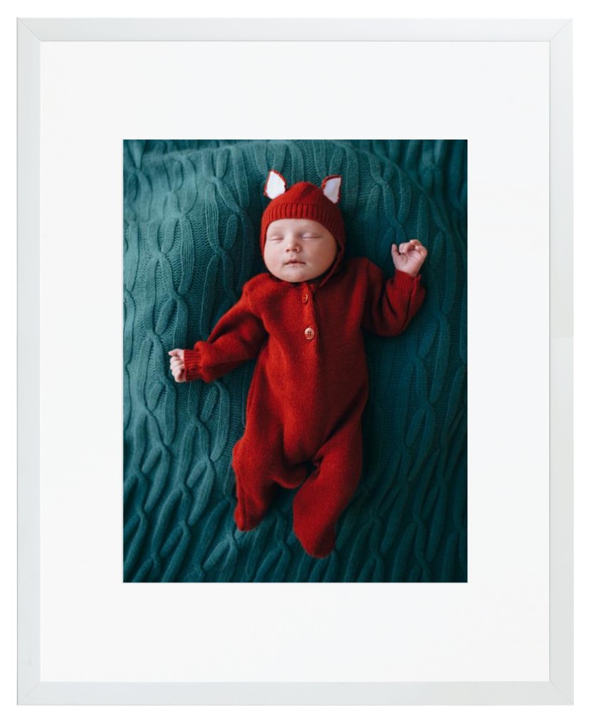Simply Photo: Baby, 16” x 20” Framed Print with Mat - White