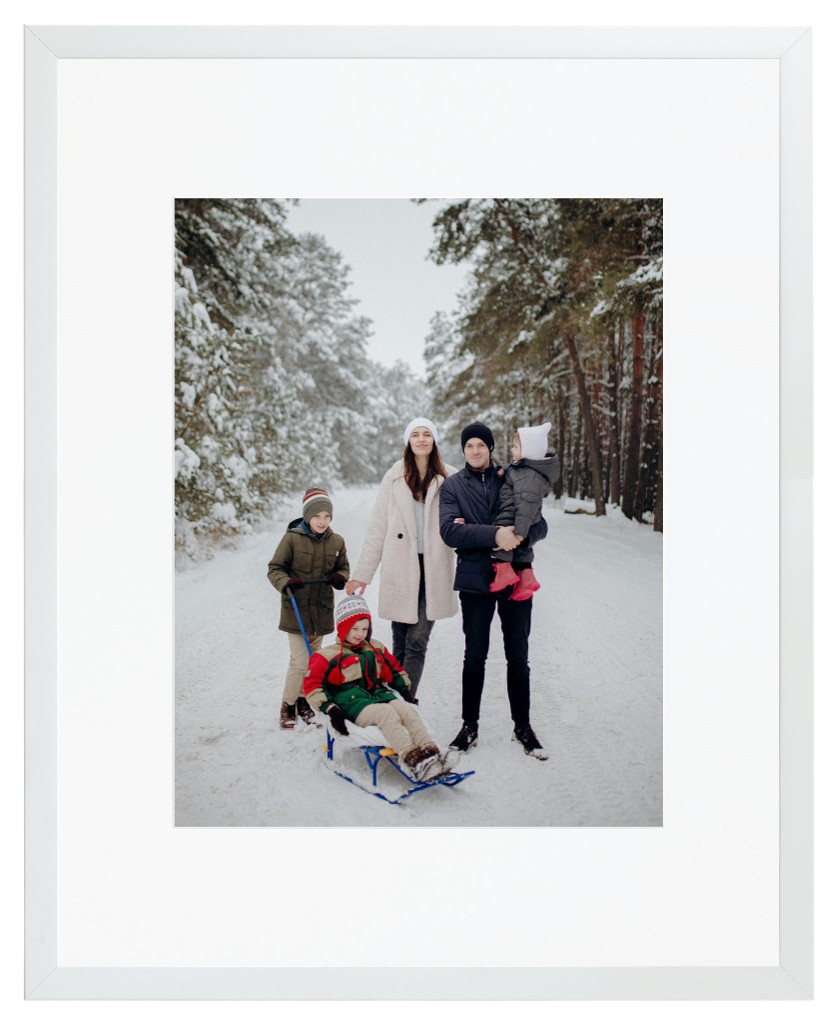 Simply Photo: Family, 16” x 20” Framed Print with Mat - White