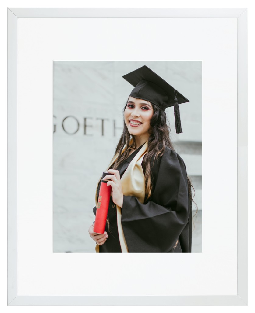 Simply Photo: Graduation, 16” x 20” Framed Print with Mat - White