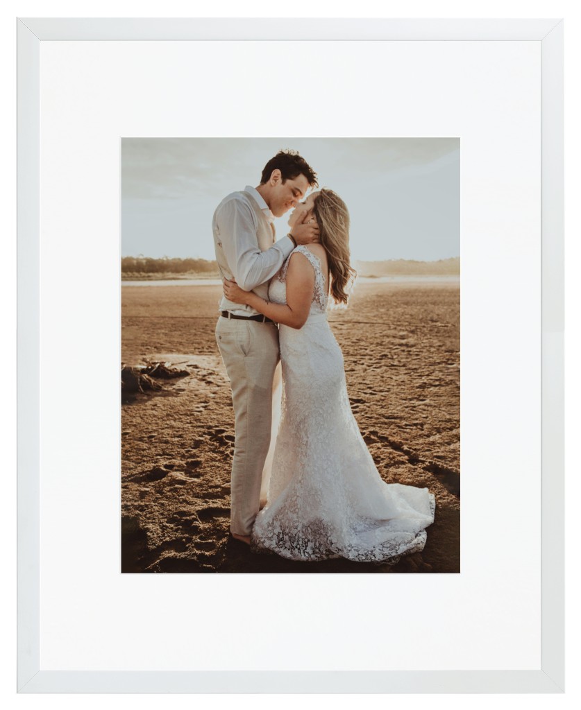 Simply Photo: Wedding, 16” x 20” Framed Print with Mat - White