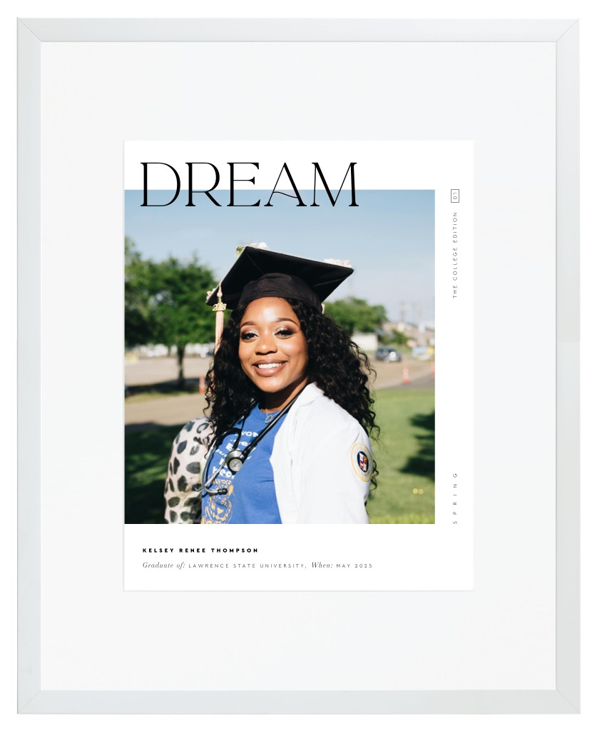 Cover Story Graduation 16” x 20” Framed Print with Mat - White