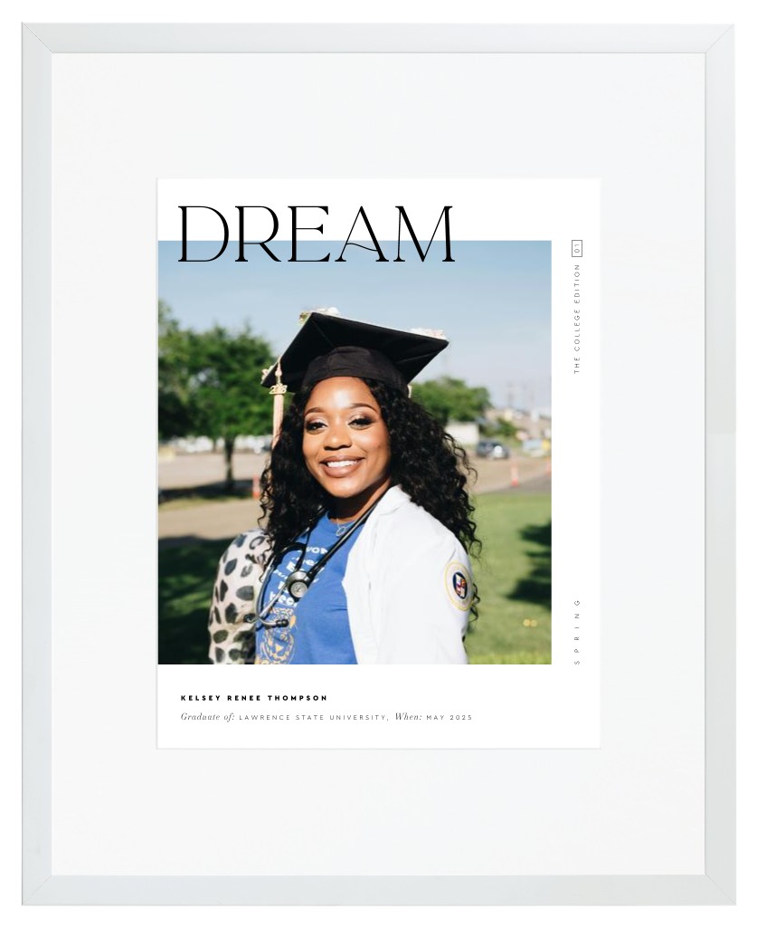 Cover Story Graduation 16” x 20” Framed Print with Mat - White
