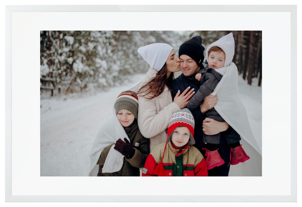 Simply Photo: Family, 30” x 20” Framed Print with Mat - White