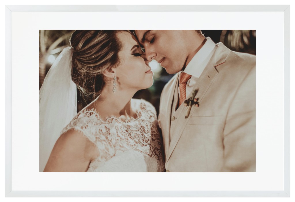 Simply Photo: Wedding, 30” x 20” Framed Print with Mat - White