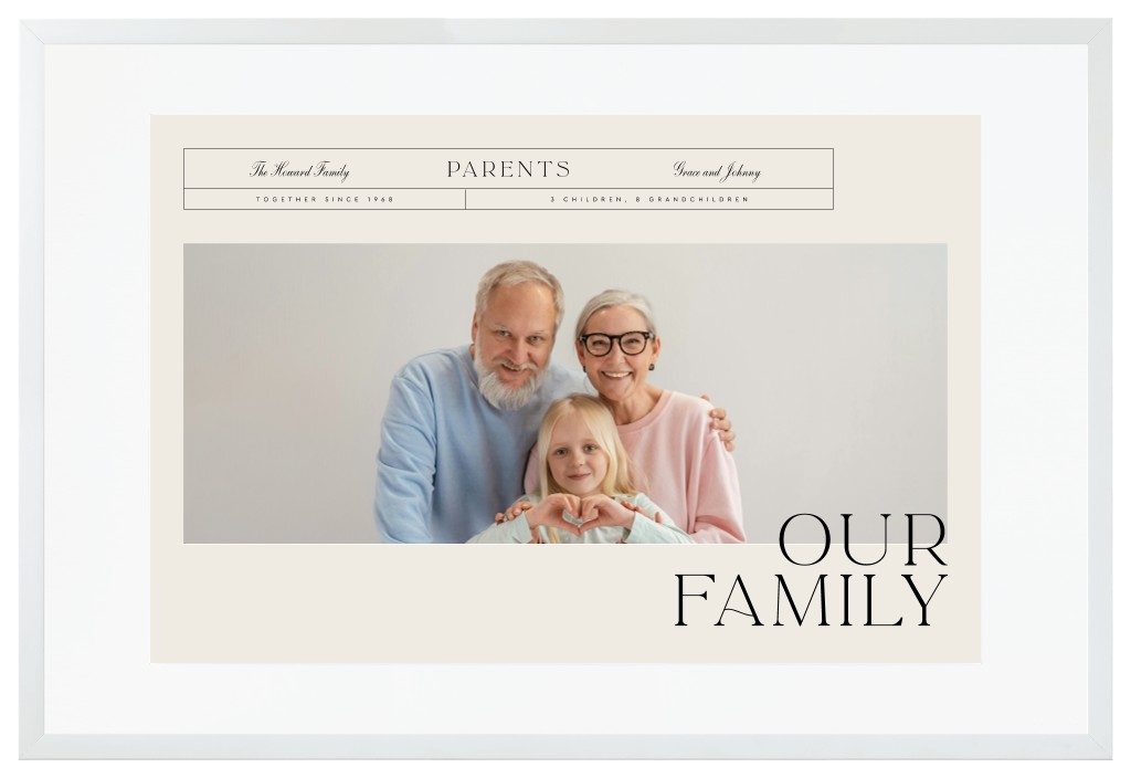 Life’s Chapters Parents 30” x 20” Framed Print with Mat - White