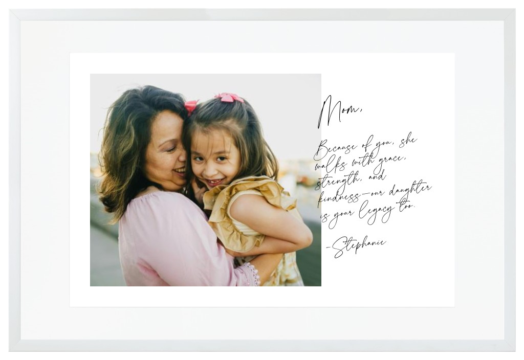 Notable Moments Parents 30” x 20” Framed Print with Mat - White