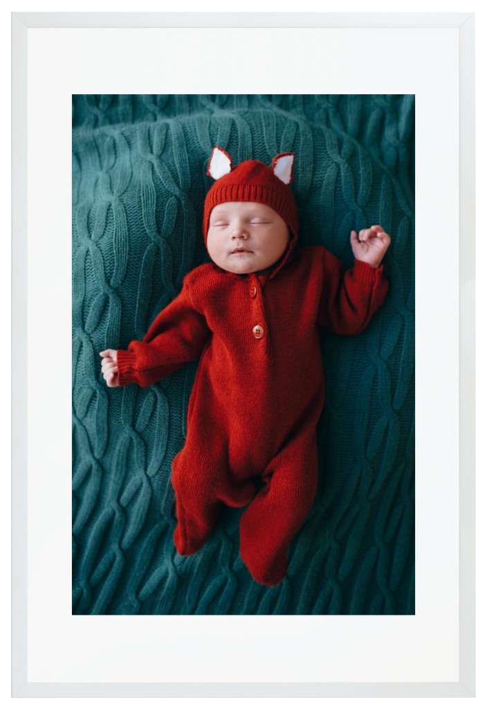 Simply Photo: Baby, 20” x 30” Framed Print with Mat - White