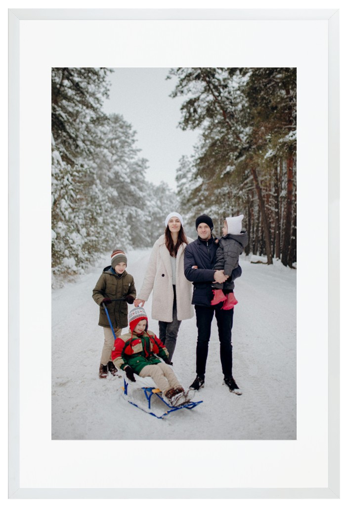 Simply Photo: Family, 20” x 30” Framed Print with Mat - White