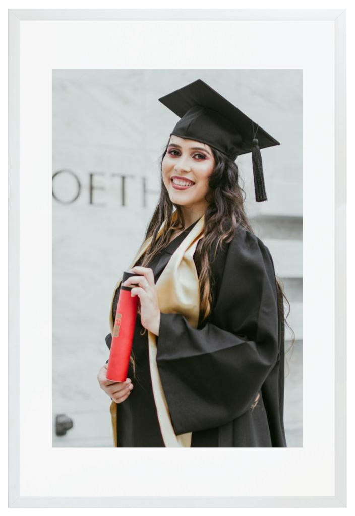 Simply Photo: Graduation, 20” x 30” Framed Print with Mat - White