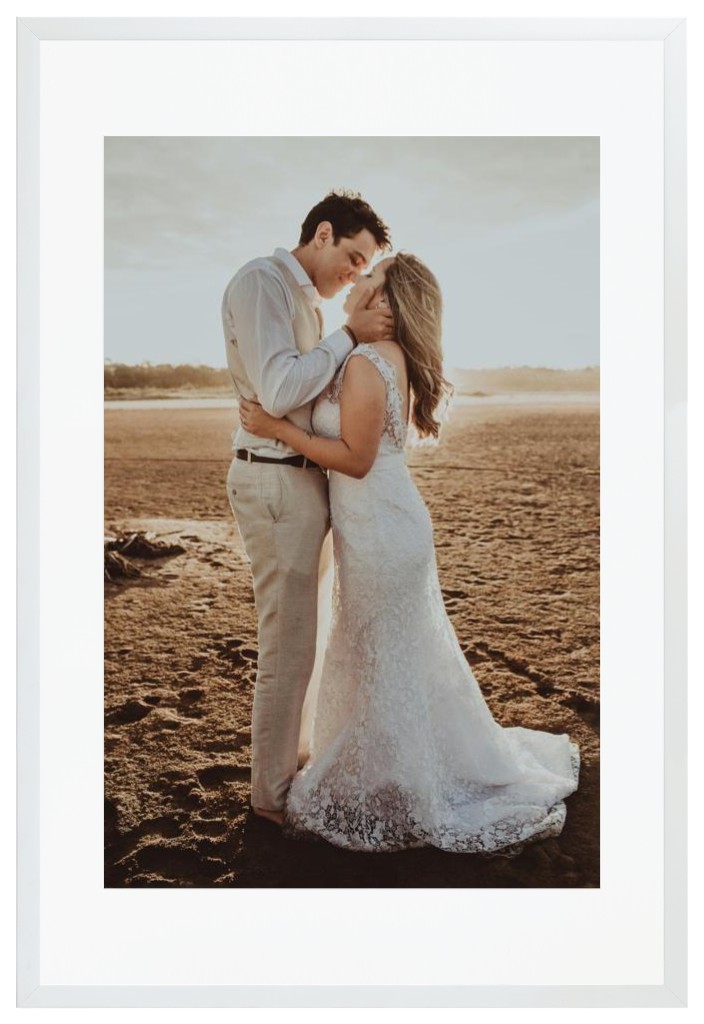 Simply Photo: Wedding, 20” x 30” Framed Print with Mat - White
