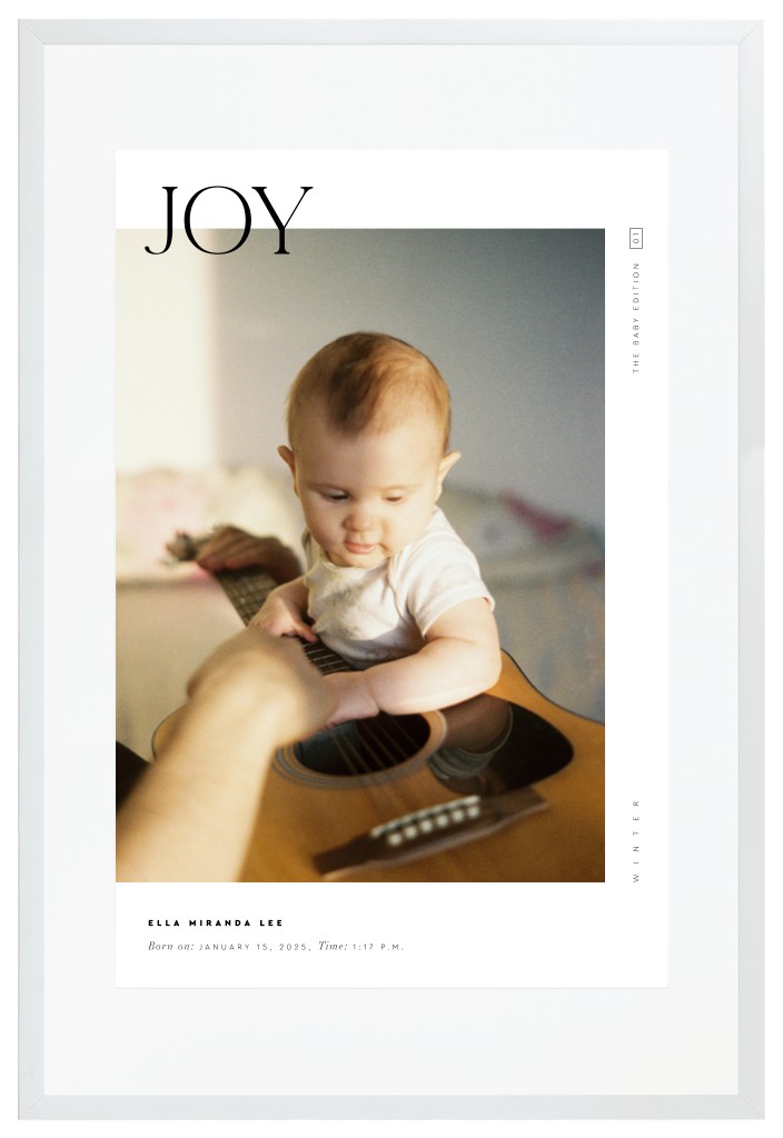 Cover Story Baby 20” x 30” Framed Print with Mat - White