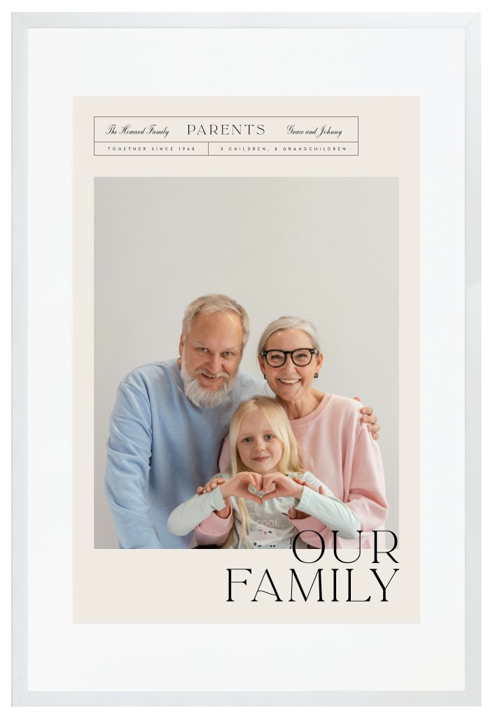 Life’s Chapters Parents 20” x 30” Framed Print with Mat - White