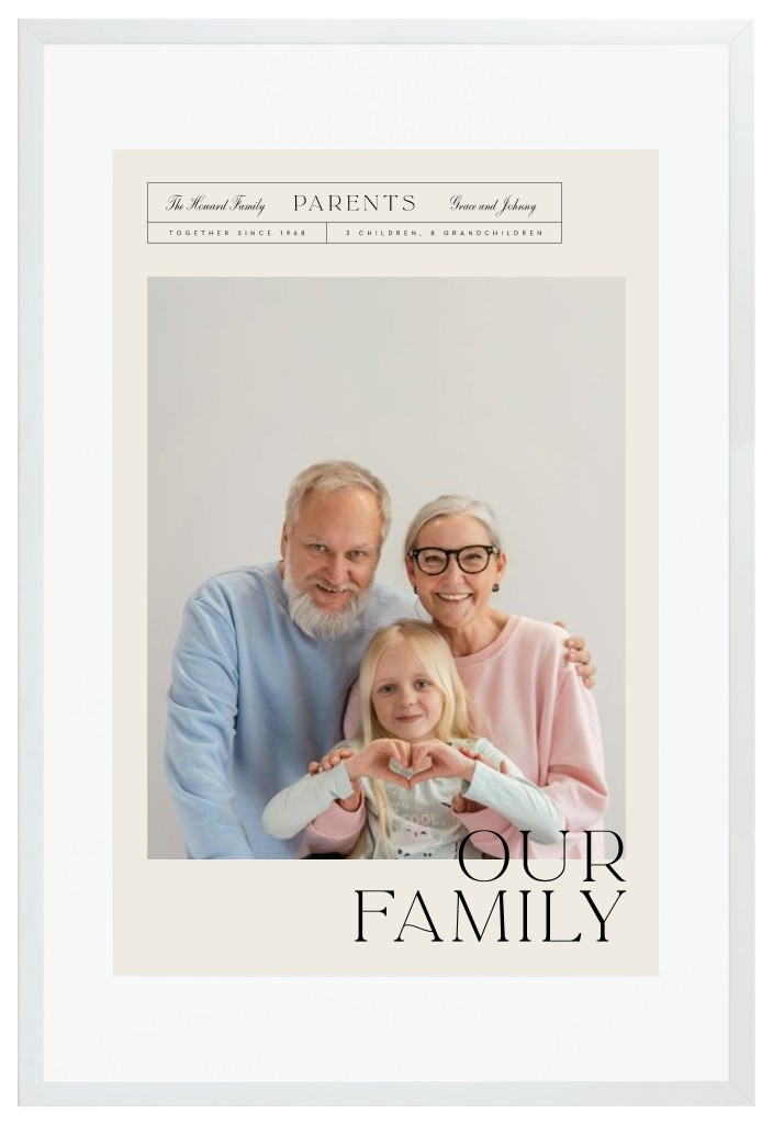Life’s Chapters Parents 20” x 30” Framed Print with Mat - White
