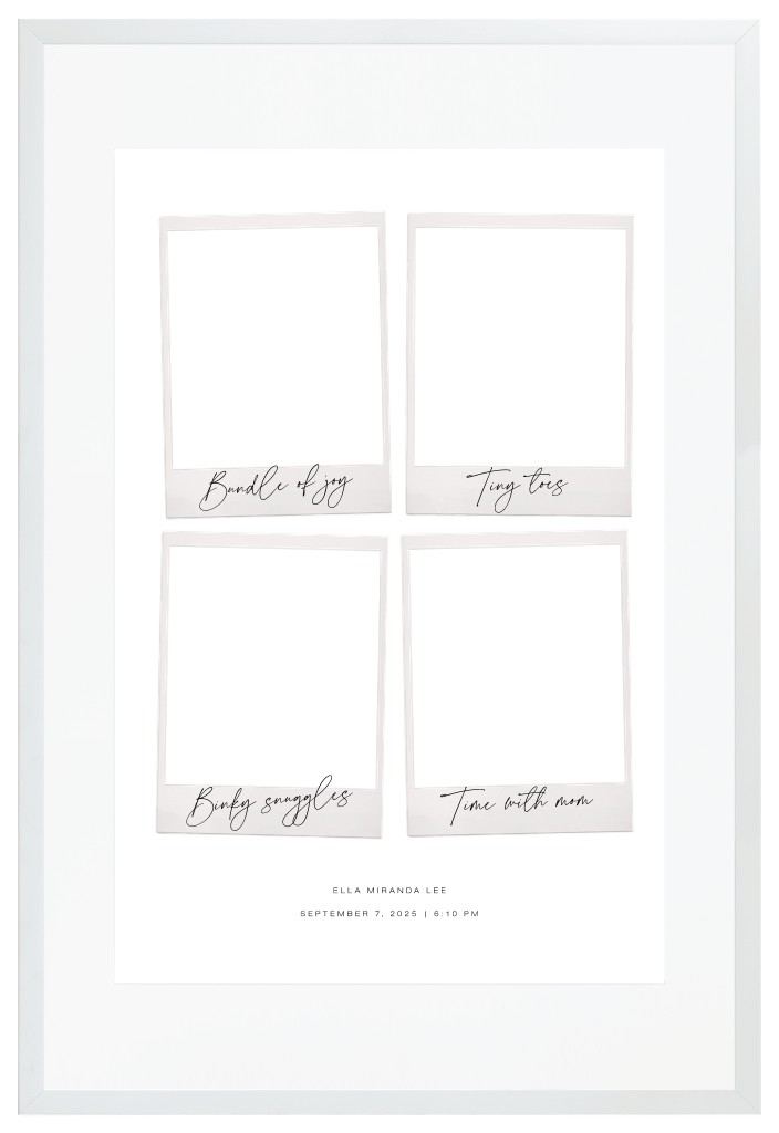 Instant Moments Baby 20” x 30” Framed Print with Mat - White