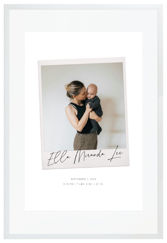 Instant Moments Baby 20” x 30” Framed Print with Mat - White