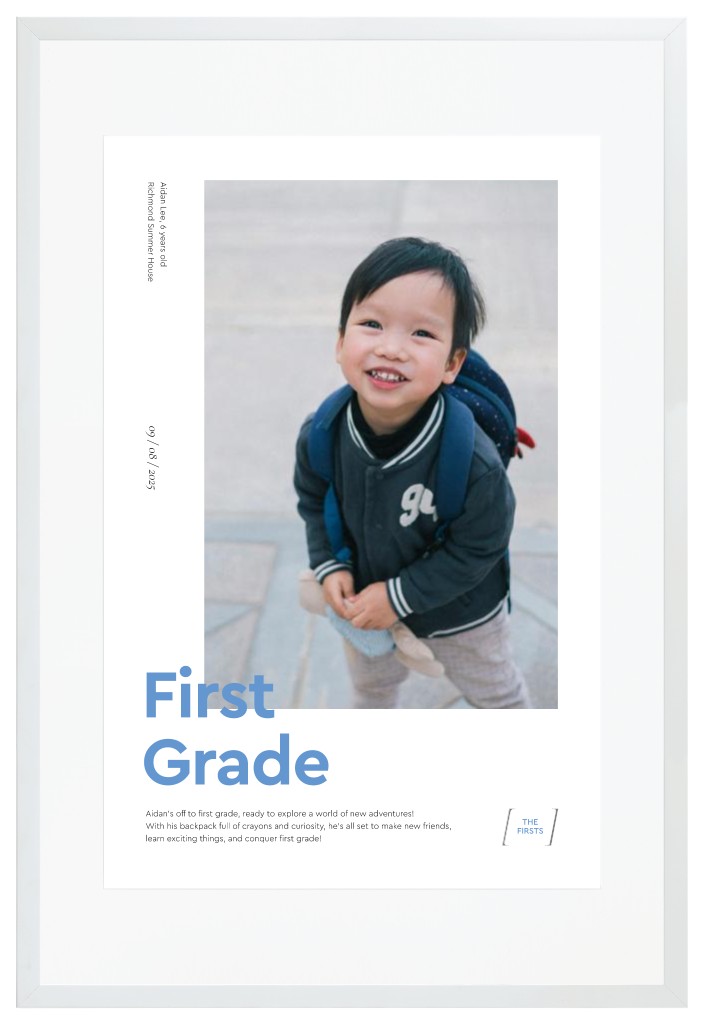 Milestone Memories Family 20” x 30” Framed Print with Mat - White