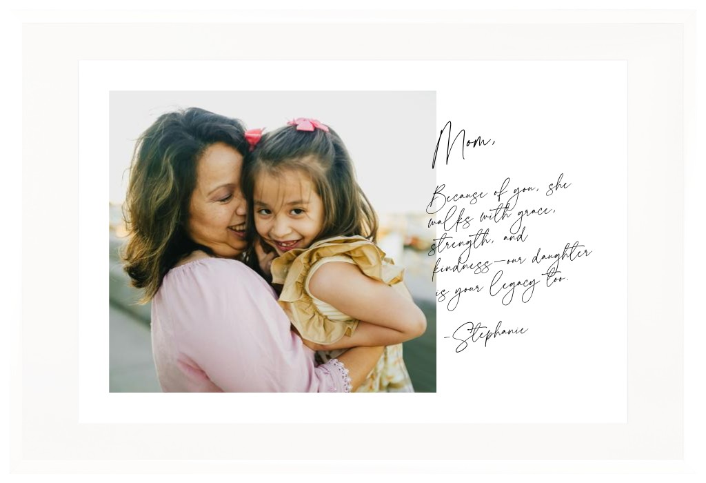 Notable Moments Parents 36” x 24” Framed Print with Mat - White