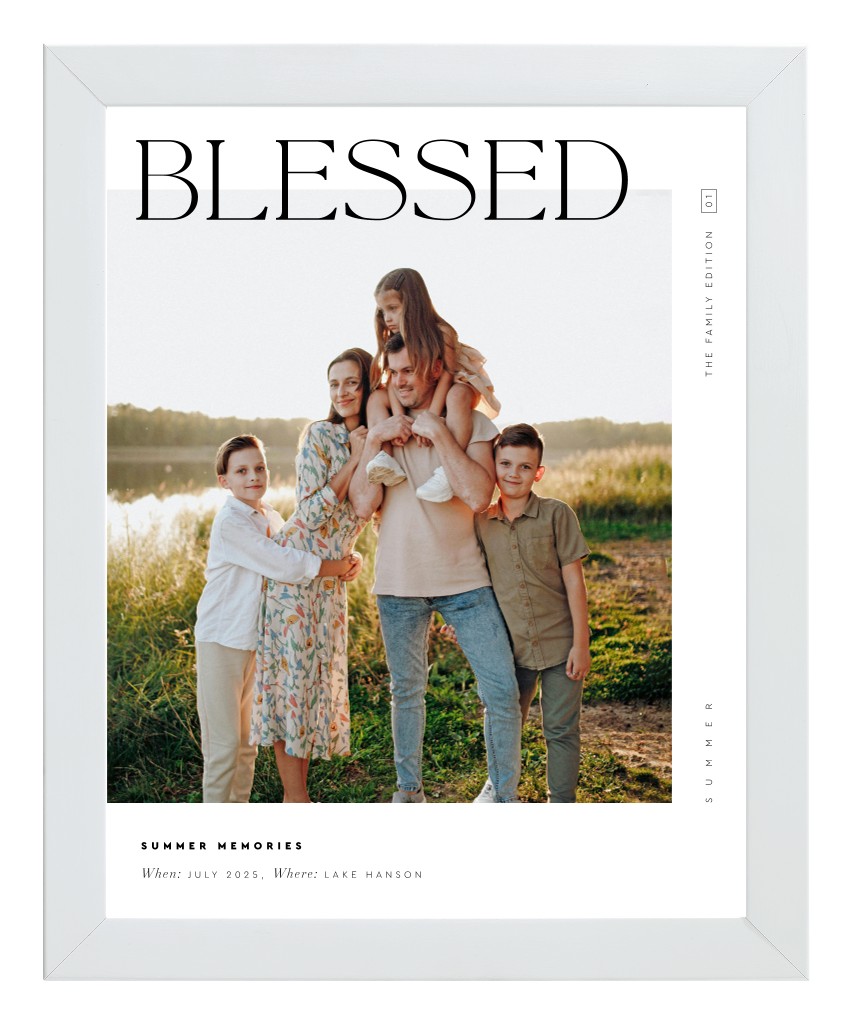Cover Story Family 8” x 10” Framed Print - White