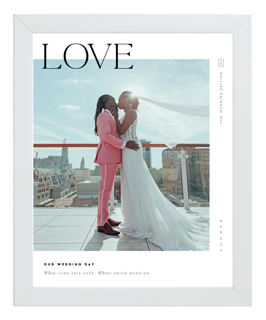 Cover Story Wedding 8” x 10” Framed Print - White