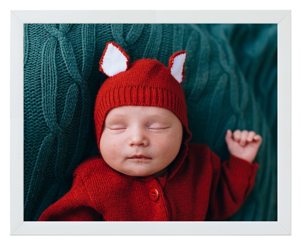 Simply Photo: Baby, 14” x 11” Framed Print - White