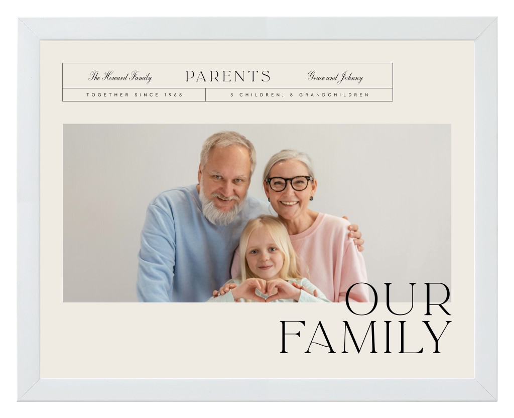 Life’s Chapters Parents 14” x 11” Framed Print - White