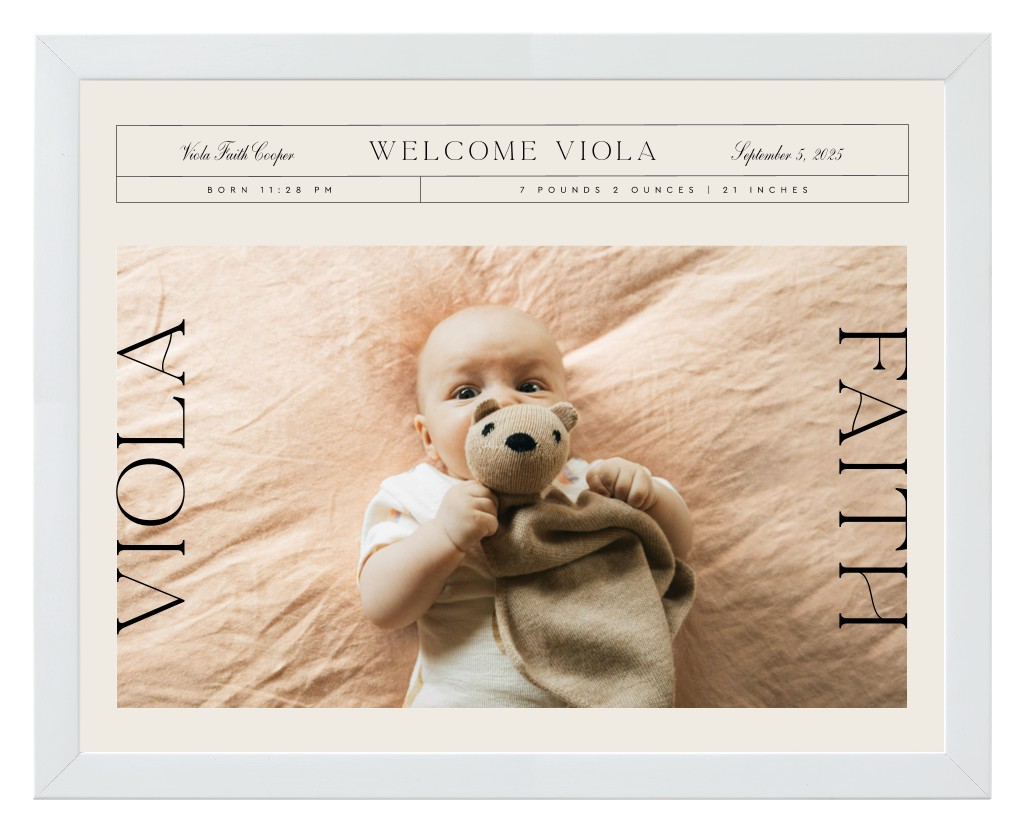 Life’s Chapters Baby 14” x 11” Framed Print - White