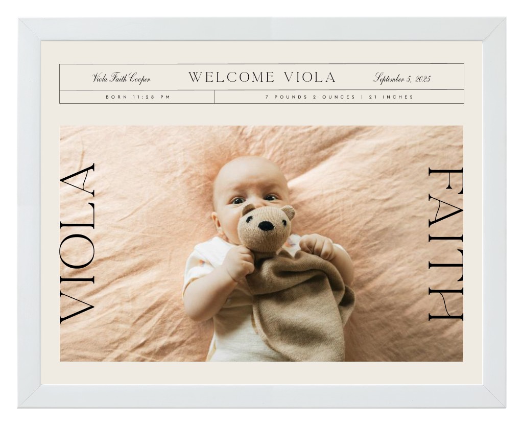 Life’s Chapters Baby 14” x 11” Framed Print - White