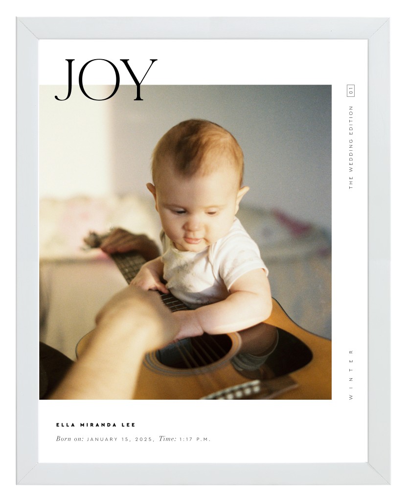 Cover Story Baby 11” x 14” Framed Print - White