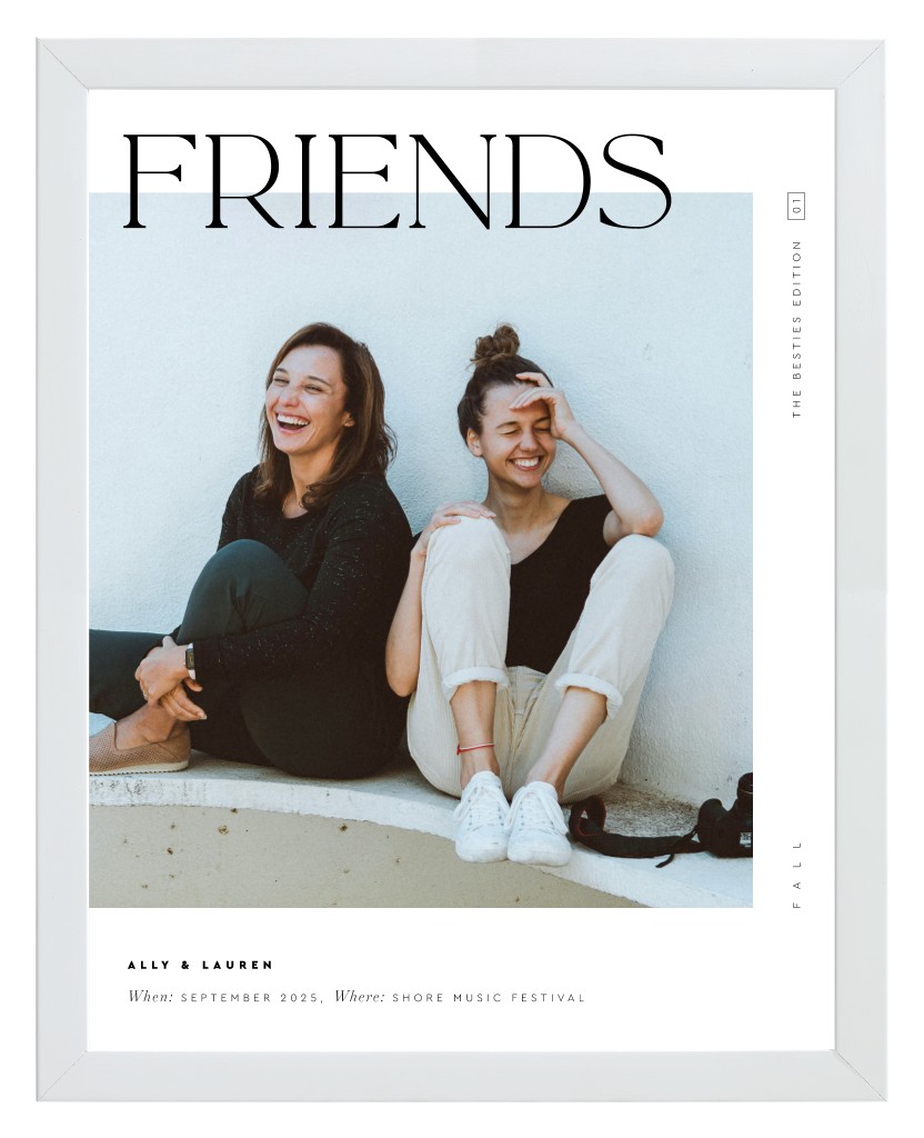 Cover Story Friends 11” x 14” Framed Print - White