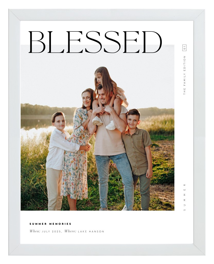 Cover Story Family 11” x 14” Framed Print - White