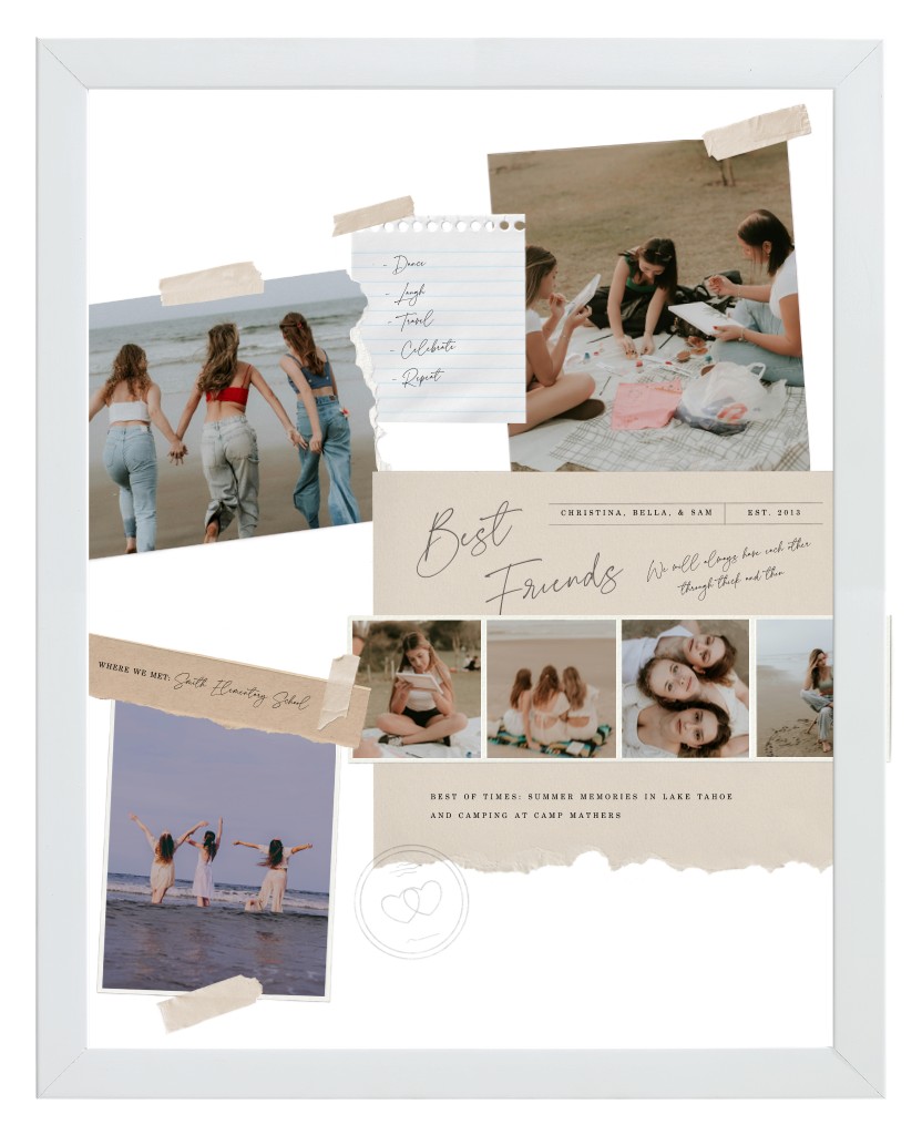 Keepsake Collage Friends 11” x 14” Framed Print - White